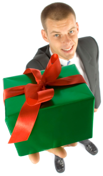 man with gift man with gift